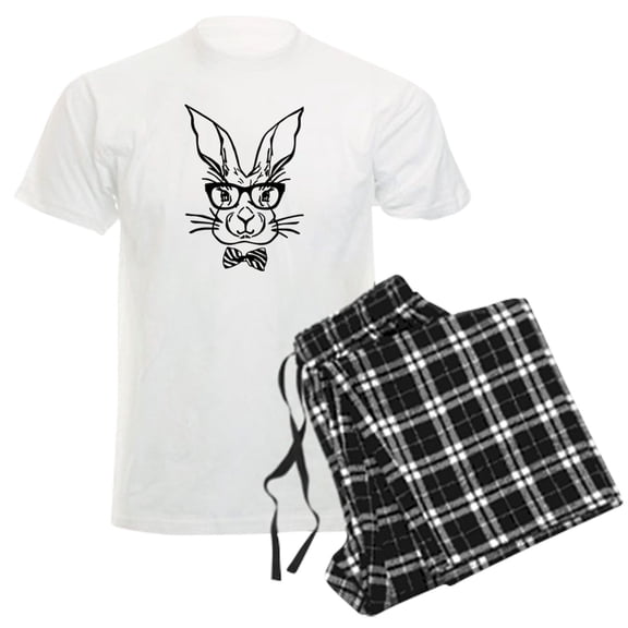 CafePress - Cute Hipster Easter Bunny Pajamas - Men's Light Loose Fit Cotton Pajama Set