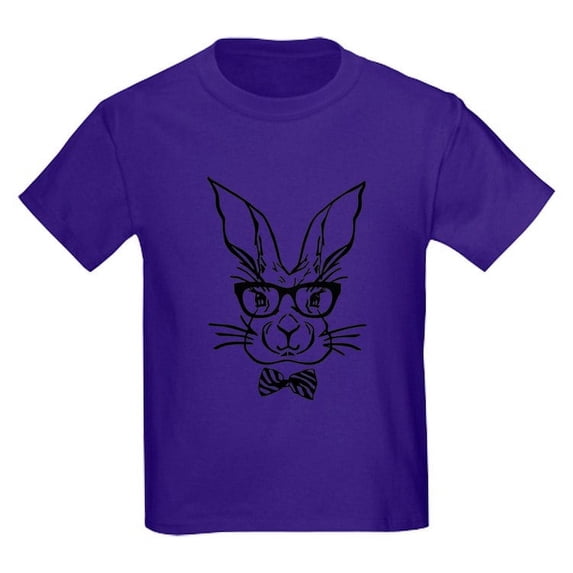 CafePress - Cute Hipster Easter Bunny T Shirt - Dark T-Shirt Kids XS-XL