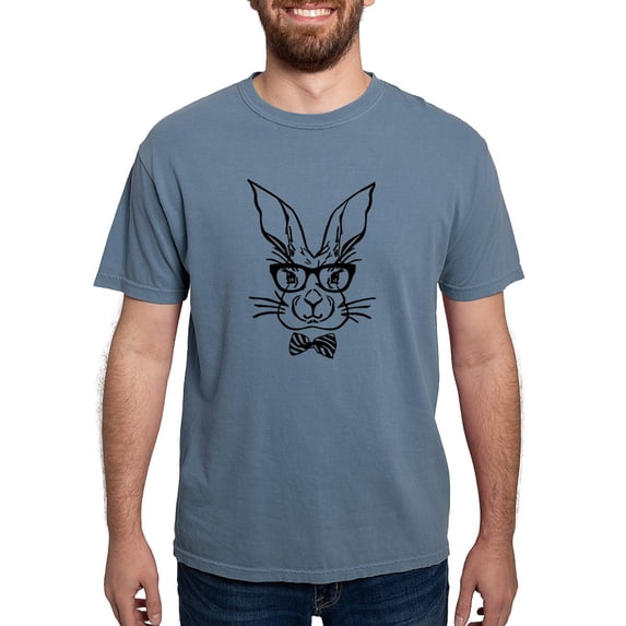 CafePress - Cute Hipster Easter Bunny T Shirt - Mens Comfort Colors Shirt