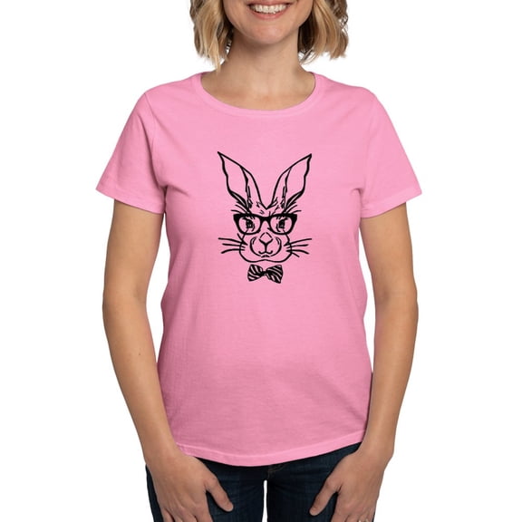 CafePress - Cute Hipster Easter Bunny T Shirt - Women's Traditional Fit Dark T-Shirt