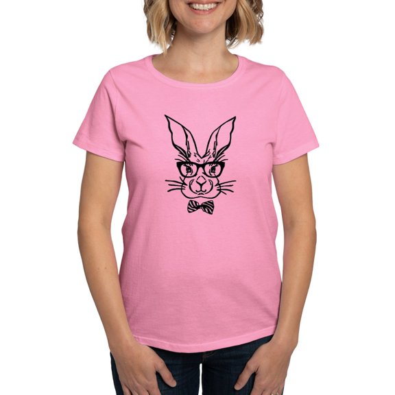 CafePress - Cute Hipster Easter Bunny T Shirt - Women's Traditional Fit Dark T-Shirt