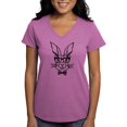thumbnail image 1 of CafePress - Cute Hipster Easter Bunny T Shirt - Women's V-Neck Dark T-Shirt, 1 of 4