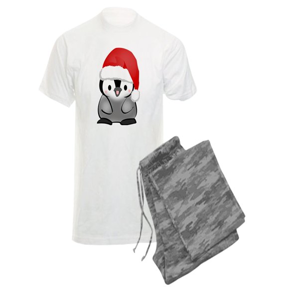 CafePress - Cute Holiday Penguin - Men's Light Pajamas