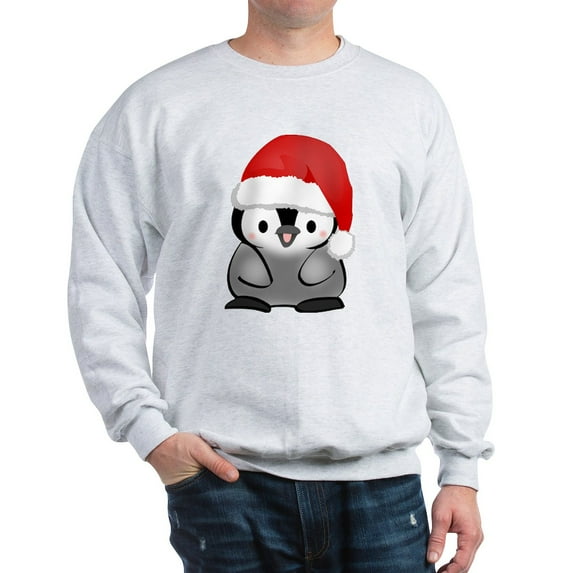 CafePress - Cute Holiday Penguin Sweatshirt - Crew Neck Sweatshirt