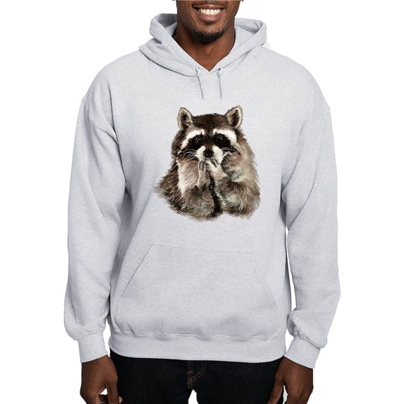 CafePress - Cute Humorous Watercolor Raccoon Blowing A Kiss Ho - Pullover Hoodie, Hooded Sweatshirt