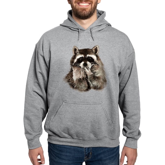 CafePress - Cute Humorous Watercolor Raccoon Blowing A Kiss Ho - Pullover Hoodie, Hooded Sweatshirt