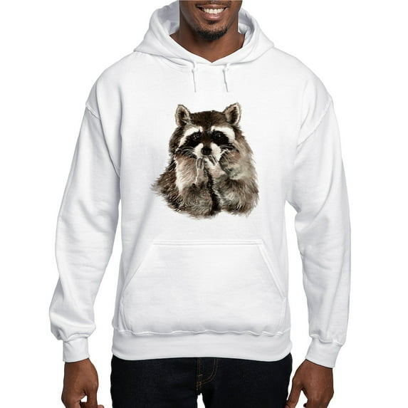 CafePress - Cute Humorous Watercolor Raccoon Blowing A Kiss Ho - Pullover Hoodie, Hooded Sweatshirt