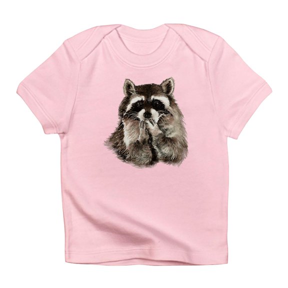 CafePress - Cute Humorous Watercolor Raccoon Blowing A Kiss In - Infant T-Shirt