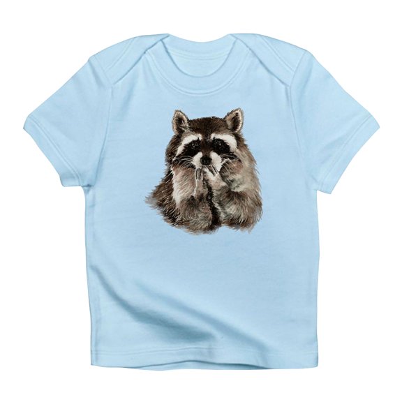 CafePress - Cute Humorous Watercolor Raccoon Blowing A Kiss In - Infant T-Shirt
