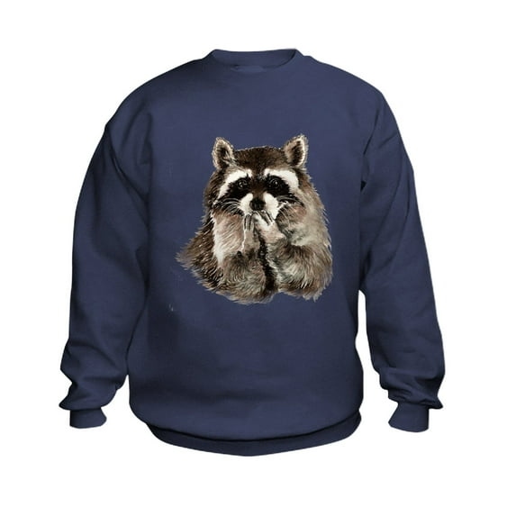 CafePress - Cute Humorous Watercolor Raccoon Blowing A Kiss Ju - Kids Sweatshirt, Youth Crew Neck Sweatshirt