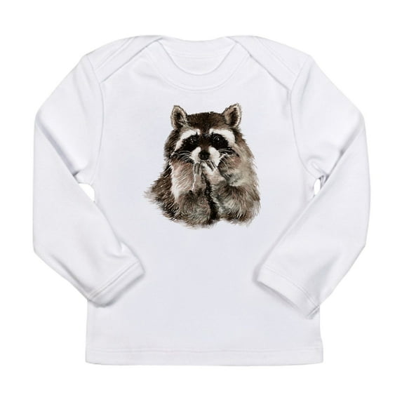 CafePress - Cute Humorous Watercolor Raccoon Blowing A Kiss Lo - Long Sleeve Infant T-Shirt