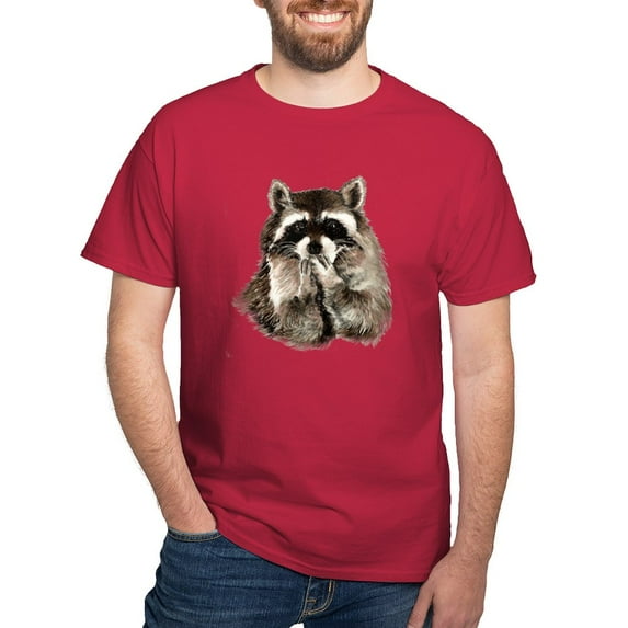 CafePress - Cute Humorous Watercolor Raccoon Blowing A Kiss T - Men's Classic Graphic Cotton T-Shirt