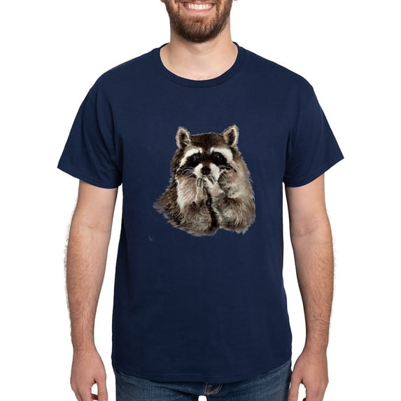 CafePress - Cute Humorous Watercolor Raccoon Blowing A Kiss T - Men's Classic Graphic Cotton T-Shirt