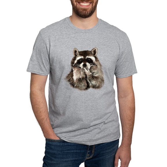 CafePress - Cute Humorous Watercolor Raccoon Blowing A Kiss T - Fitted T-Shirt, Vintage Fit Soft Cotton Tee