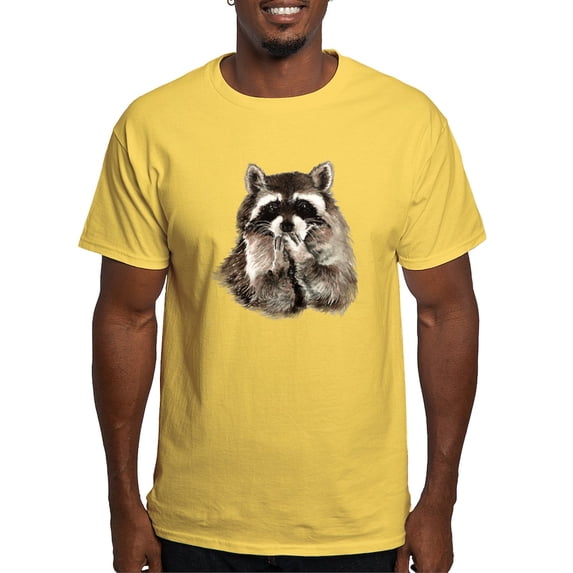 CafePress - Cute Humorous Watercolor Raccoon Blowing A Kiss T - Men's Classic Graphic T-Shirt