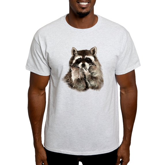 CafePress - Cute Humorous Watercolor Raccoon Blowing A Kiss T - Men's Classic Graphic T-Shirt