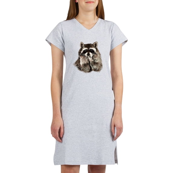 CafePress - Cute Humorous Watercolor Raccoon Blowing A Kiss Wo - Women's Nightshirt