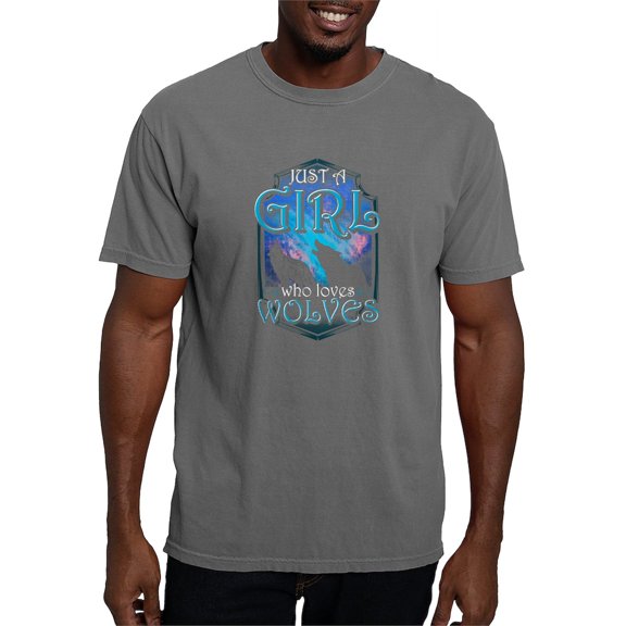 CafePress - Cute Just A Girl Who Loves Wolves Lone Wol T Shirt - Mens Comfort Colors Shirt