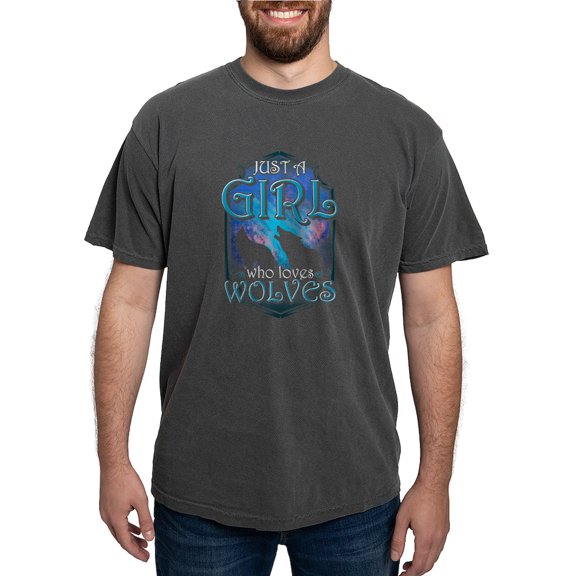 CafePress - Cute Just A Girl Who Loves Wolves Lone Wol T Shirt - Mens Comfort Colors Shirt