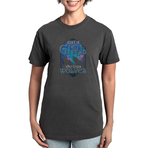 CafePress - Cute Just A Girl Who Loves Wolves Lone Wol T Shirt - Womens Comfort Colors® Shirt