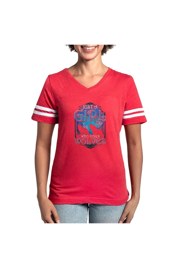 - Cute Just A Girl Who Loves Wolves Lone Wol T Shirt - Womens Football Shirt