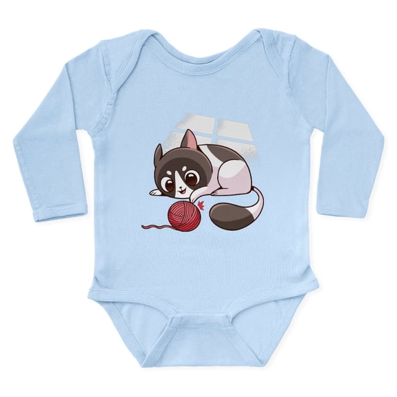 CafePress - Cute Kawaii Cat Body Suit - Long Sleeve Cotton Baby Bodysuit
