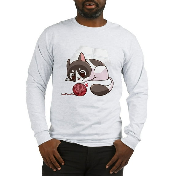 CafePress - Cute Kawaii Cat Long Sleeve T Shirt - Unisex Cotton Long Sleeve T-Shirt