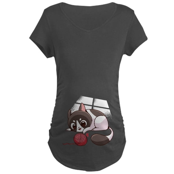 CafePress - Cute Kawaii Cat Maternity T Shirt - Maternity Dark T-Shirt