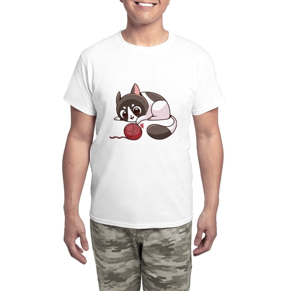 CafePress - Cute Kawaii Cat Pajamas - Men's Light Loose Fit Cotton Pajama Set