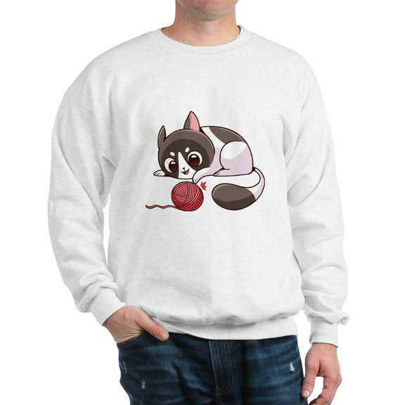 CafePress - Cute Kawaii Cat Sweatshirt - Crew Neck Sweatshirt