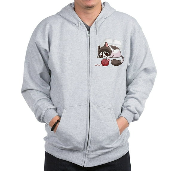CafePress - Cute Kawaii Cat Sweatshirt - Zip Hoodie, Classic Hooded Sweatshirt with Metal Zipper