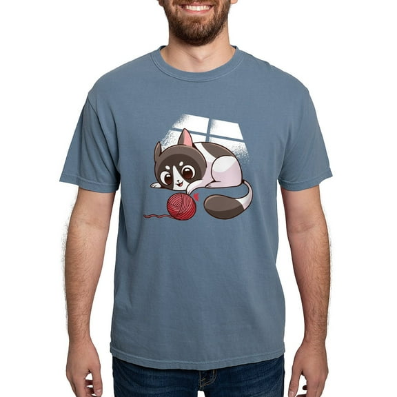 CafePress - Cute Kawaii Cat T Shirt - Mens Comfort Colors Shirt