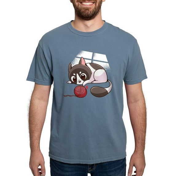CafePress - Cute Kawaii Cat T Shirt - Mens Comfort Colors Shirt