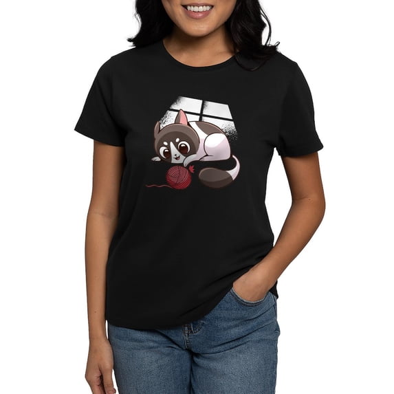 CafePress - Cute Kawaii Cat T Shirt - Women's Traditional Fit Dark T-Shirt