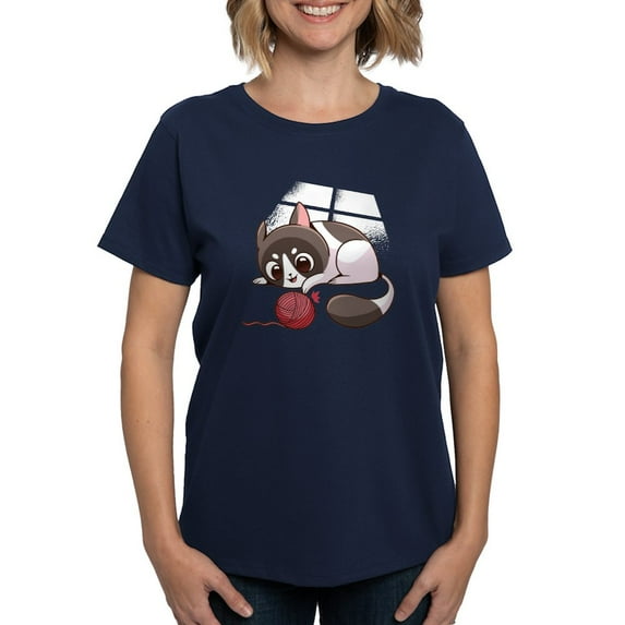 CafePress - Cute Kawaii Cat T Shirt - Women's Traditional Fit Dark T-Shirt