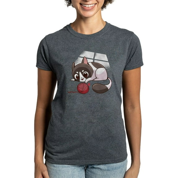 CafePress - Cute Kawaii Cat T Shirt - Women's Traditional Fit Dark T-Shirt