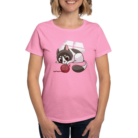 CafePress - Cute Kawaii Cat T Shirt - Women's Traditional Fit Dark T-Shirt