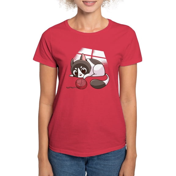 CafePress - Cute Kawaii Cat T Shirt - Women's Traditional Fit Dark T-Shirt