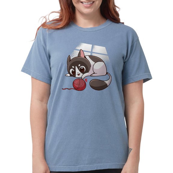 CafePress - Cute Kawaii Cat T Shirt - Womens Comfort Colors® Shirt