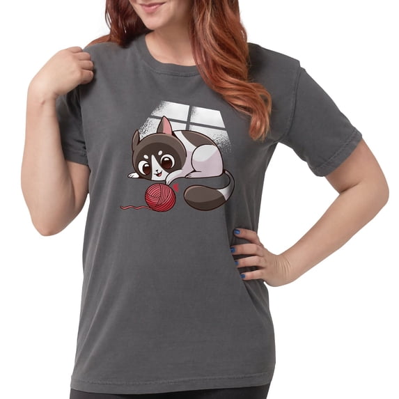 CafePress - Cute Kawaii Cat T Shirt - Womens Comfort Colors® Shirt