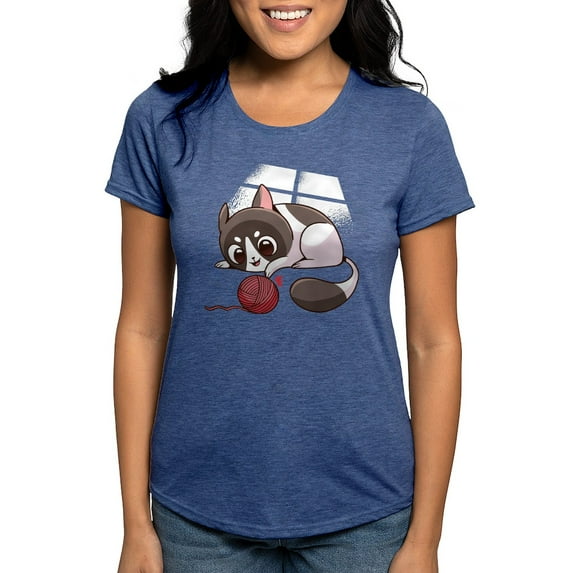 CafePress - Cute Kawaii Cat T Shirt - Womens Tri-blend T-Shirt