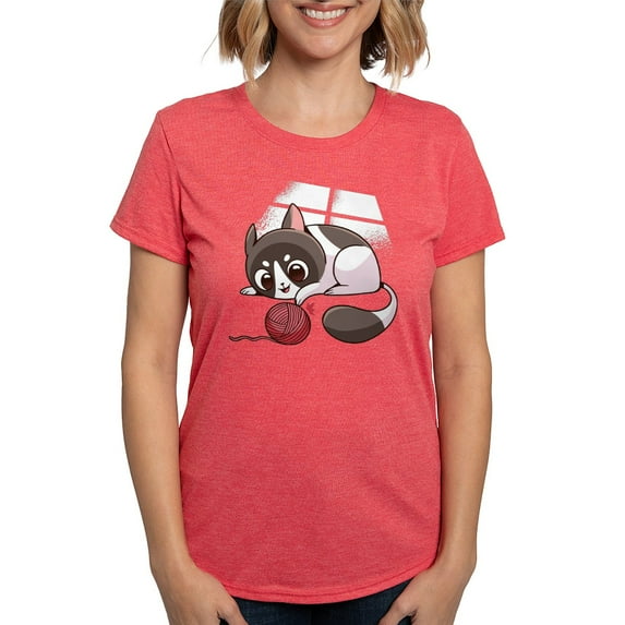 CafePress - Cute Kawaii Cat T Shirt - Womens Tri-blend T-Shirt