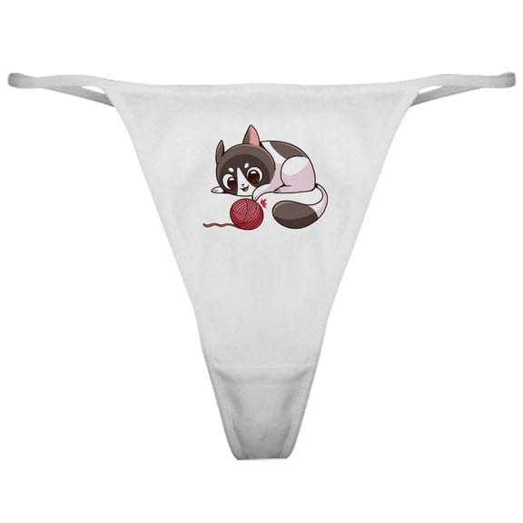 CafePress - Cute Kawaii Cat - Women's Sexy Novelty Thong Panties Underwear
