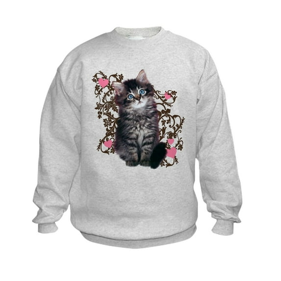 CafePress - Cute Kitten Kitty Cat Lover Kids Sweatshirt - Kids Sweatshirt, Youth Crew Neck Sweatshirt