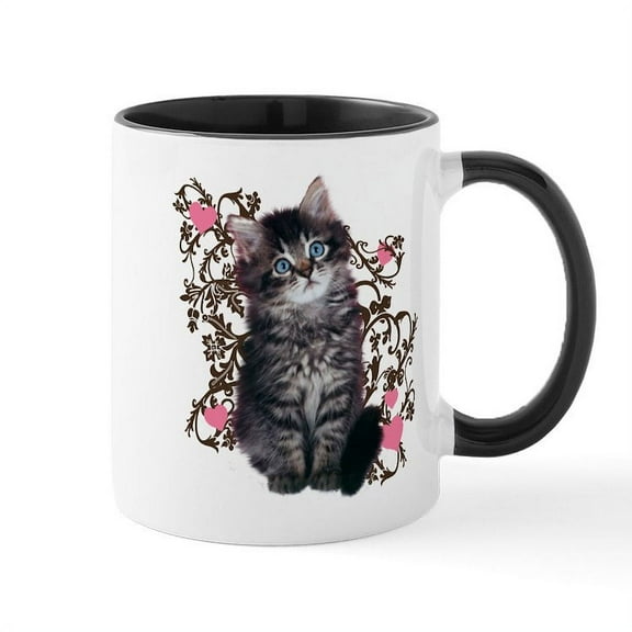 CafePress - Cute Kitten Kitty Cat Lover Mug - 11 oz Ceramic Mug - Novelty Coffee Tea Cup