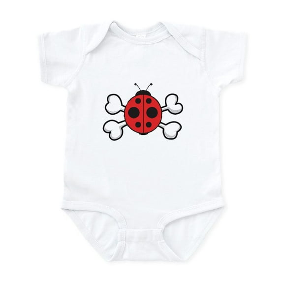 CafePress - Cute Ladybug & Crossbones Infant Bodysuit - Baby Light Bodysuit, Size Newborn - 24 Months