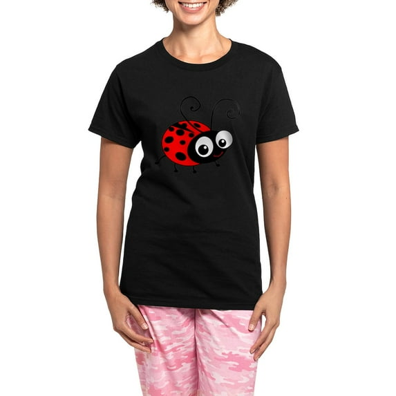 CafePress - Cute Ladybug Women's Dark Pajamas - Women's Short Sleeve Print T-Shirt and Pants Dark Cotton Pajama Set