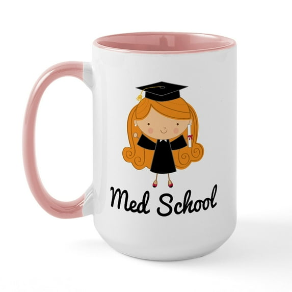 CafePress - Cute Med School Graduate Large Mug - 15 oz Ceramic Large White Novelty Mug