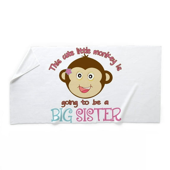 CafePress - Cute Monkey Big Sister - Large Beach Towel, Soft 30"x60" Towel with Unique Design