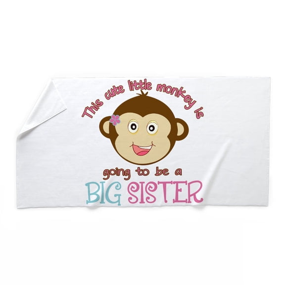 CafePress - Cute Monkey Big Sister - Large Beach Towel, Soft 30"x60" Towel with Unique Design